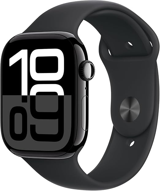 Apple Watch Series 10  Black Sport Band with Natural Milanese Loop with Sport Loop