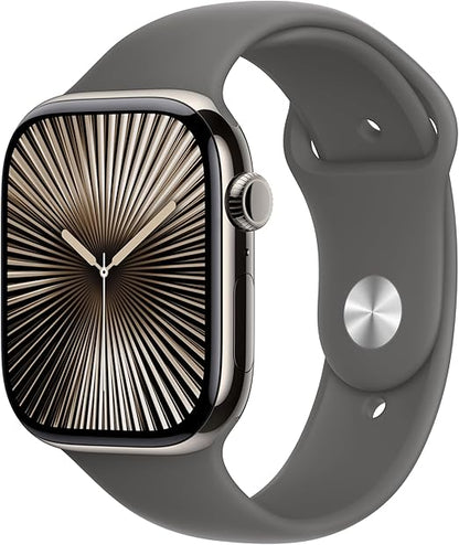 Apple Watch Series 10  Black Sport Band with Natural Milanese Loop with Sport Loop