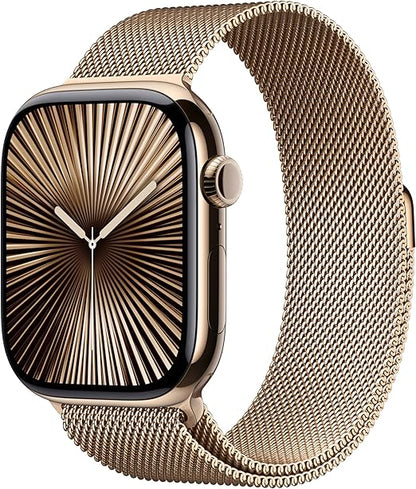 Apple Watch Series 10  Black Sport Band with Natural Milanese Loop with Sport Loop